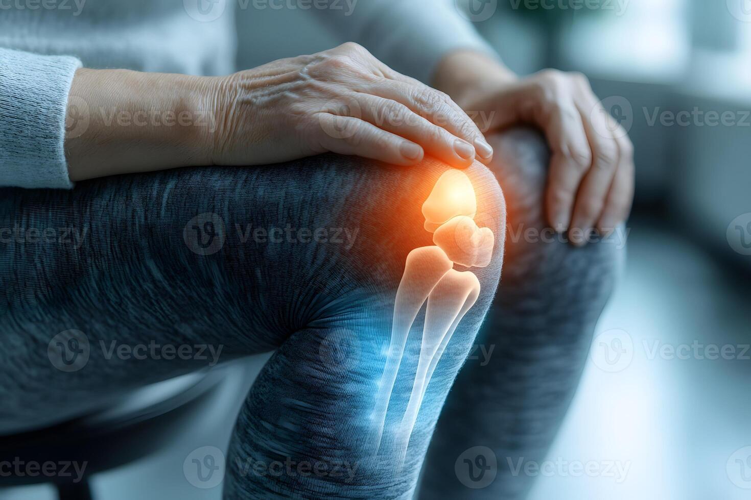 Knee Pain and Arthritis Concept with Medical Illustration for Healthcare Design photo