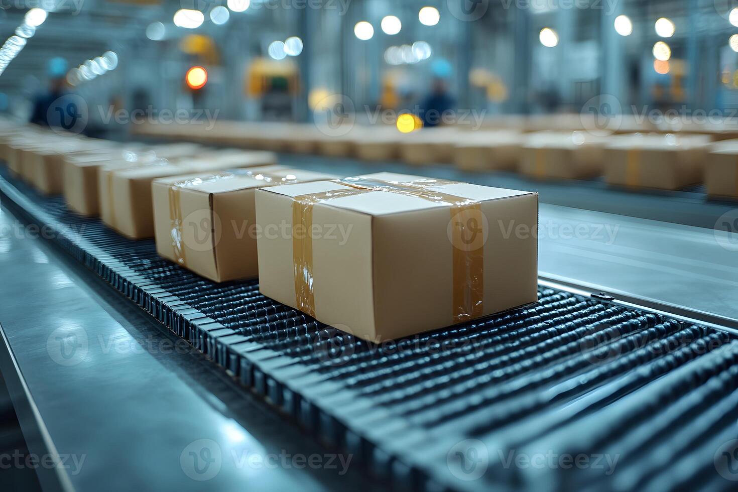 Efficient Industrial Packaging Process on Assembly Line in Factory Setting photo
