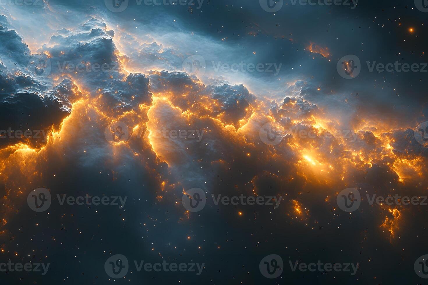 Cosmic Nebula Illumination in Galactic Cloudscape for Space Enthusiasts and Educators photo