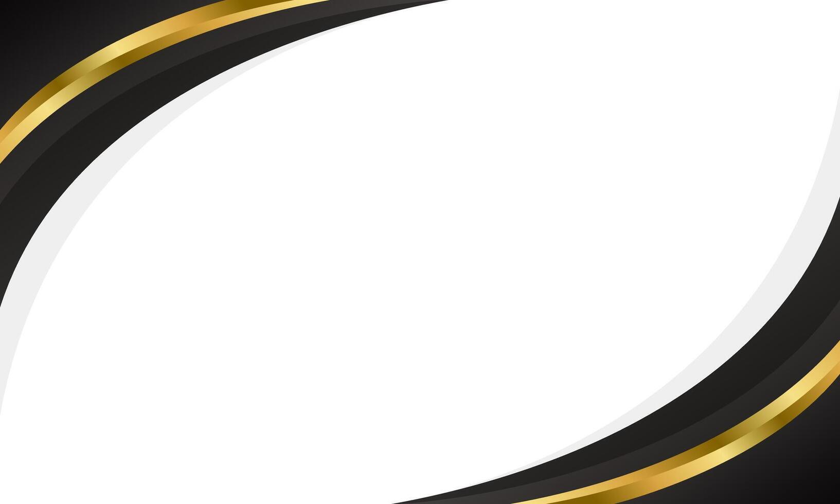 Elegant Black and Gold Abstract Curve Background. Modern border and frame design vector