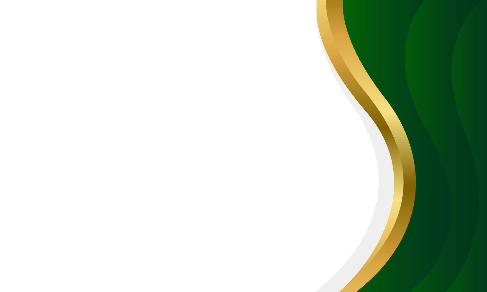 Simple Green and gold wave background design vector