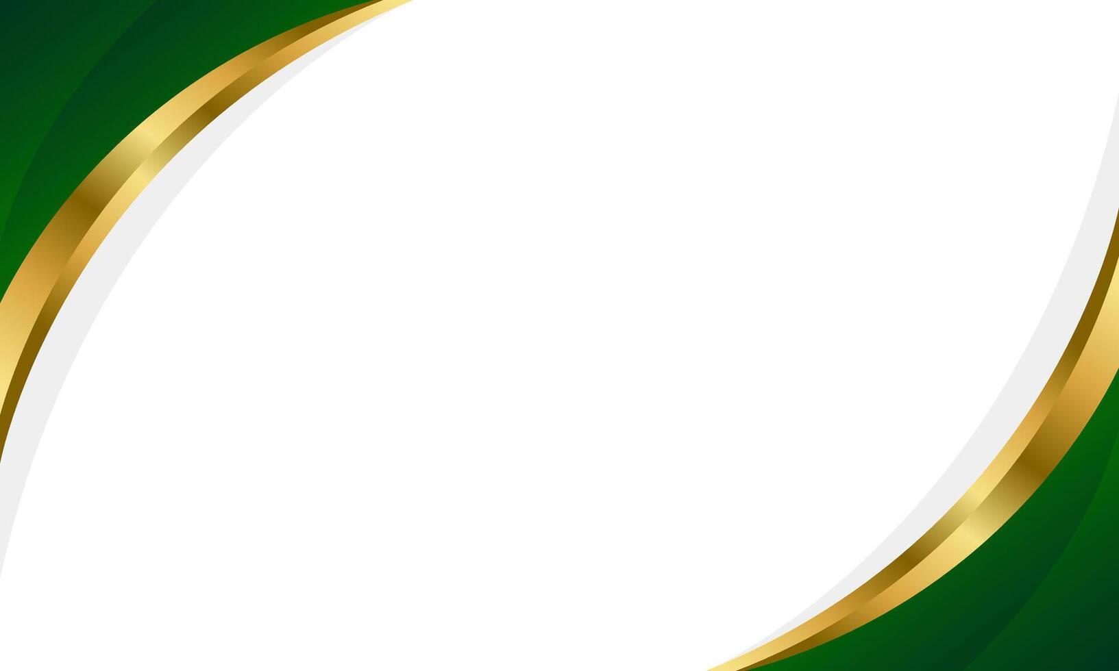 Elegant Green and Gold Abstract Curve Background vector
