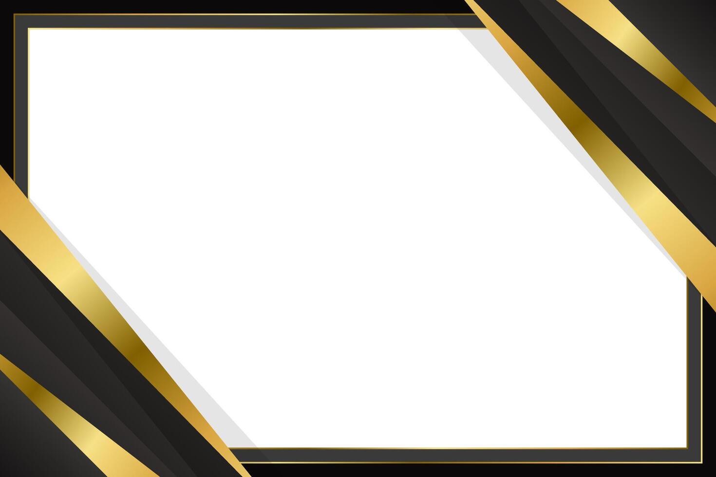 Elegant Black and Gold Frame Background. Abstract modern design vector