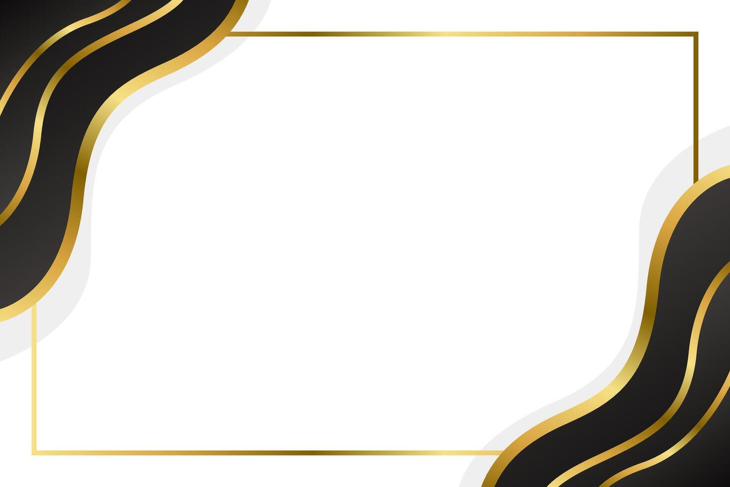 Elegant Black and Gold Abstract Wave Background. Modern border and frame design vector