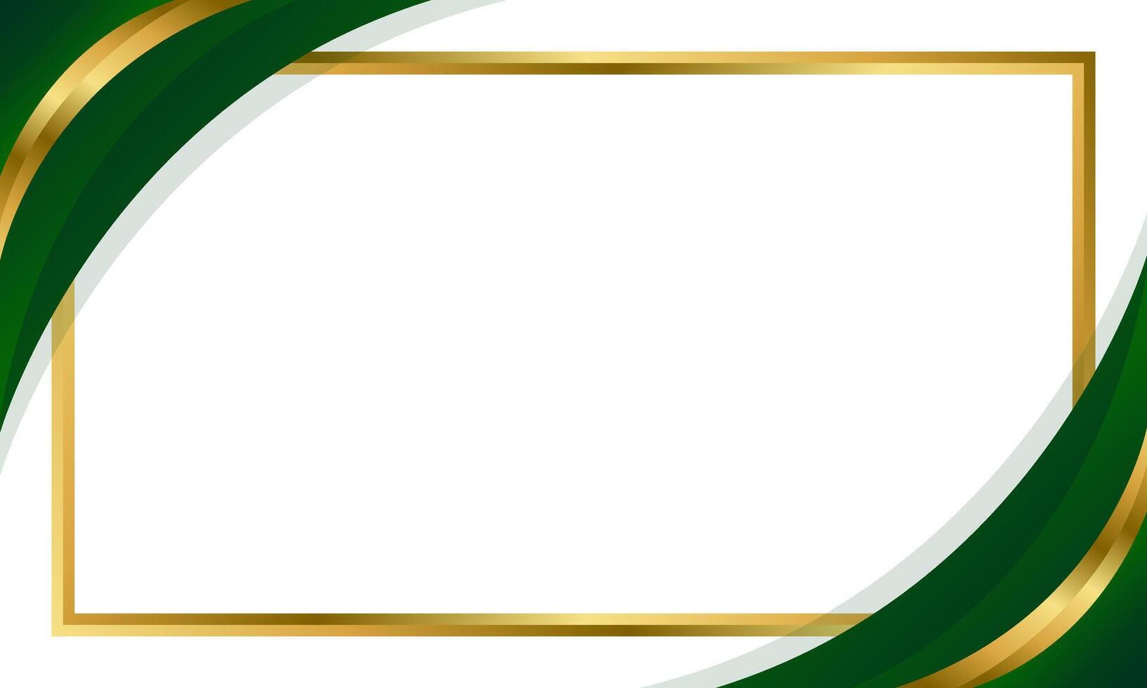 Elegant Green and Gold Abstract Curve Background. Modern border and frame design vector