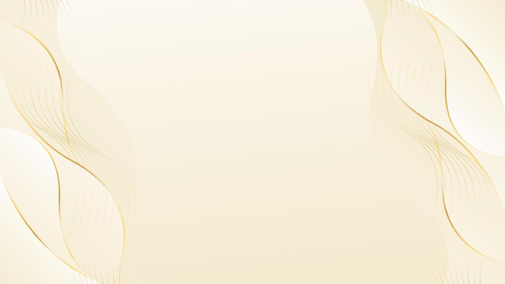 Abstract beige luxury background with gold lines. Elegant wave modern wallpaper. Template banner background for beauty products, sales, ads, events, web and pages vector