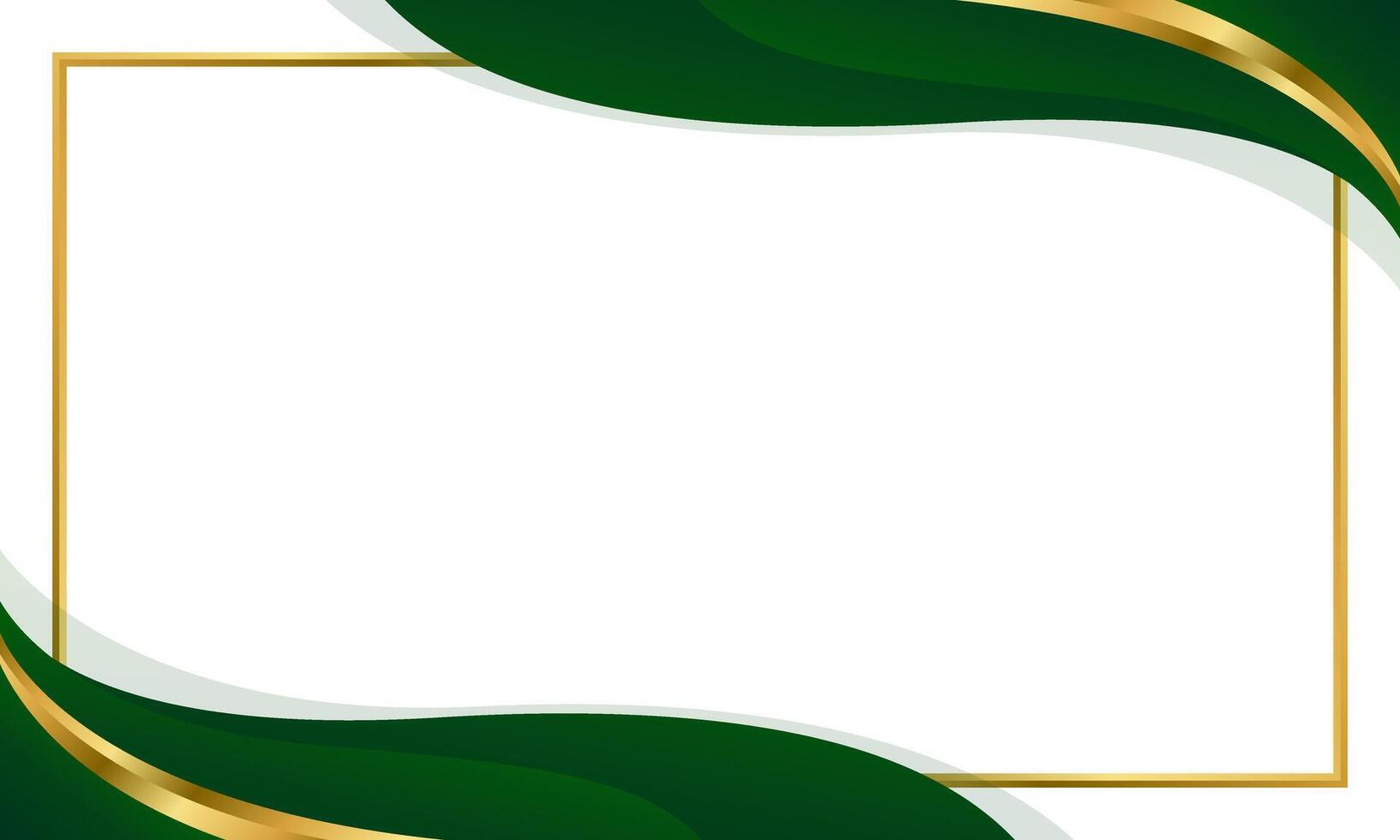Elegant Green and Gold Abstract Wave Background. Abstract Modern border and frame design vector
