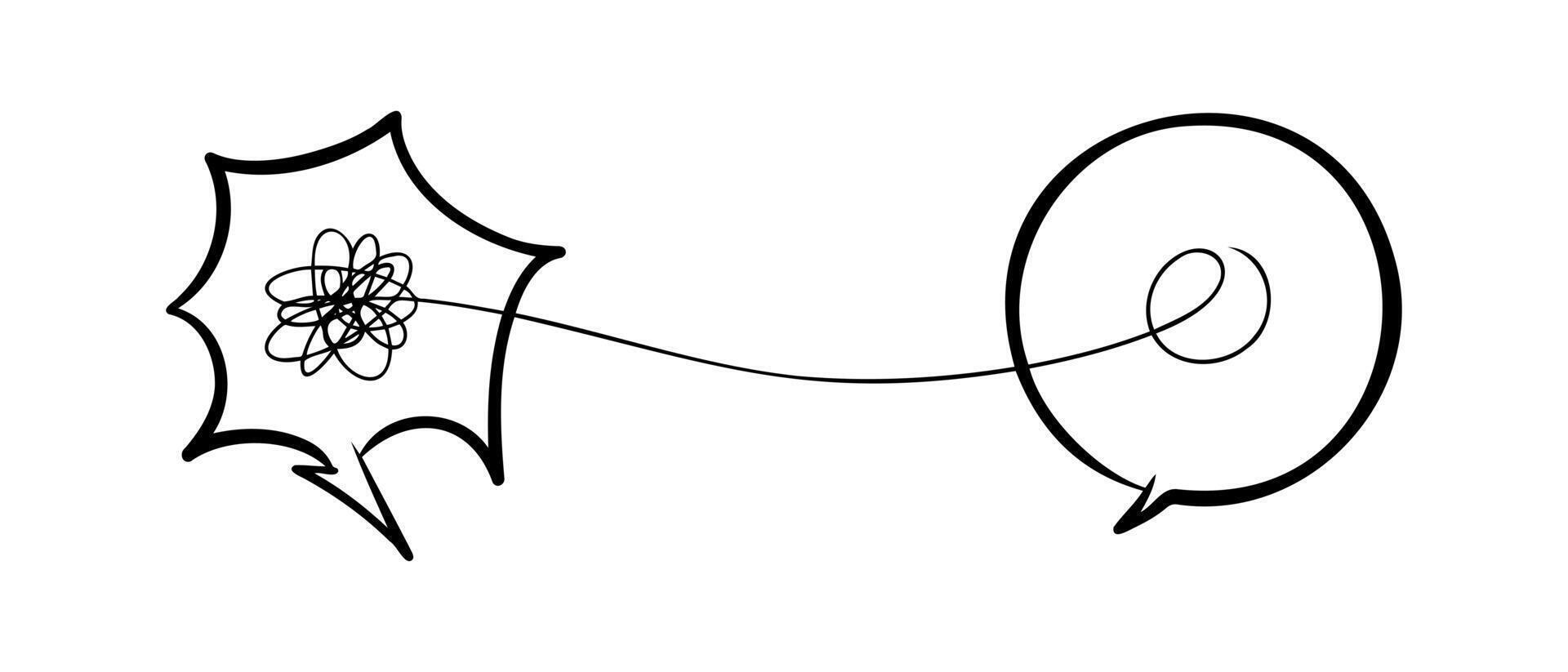Symbol of two-way communication between problems and problem solving ideas vector