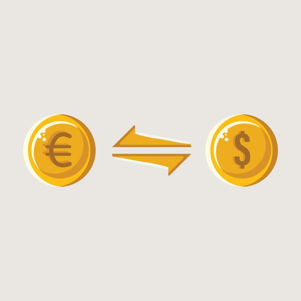Currency Exchange Euro to Dollar icons illustration design vector