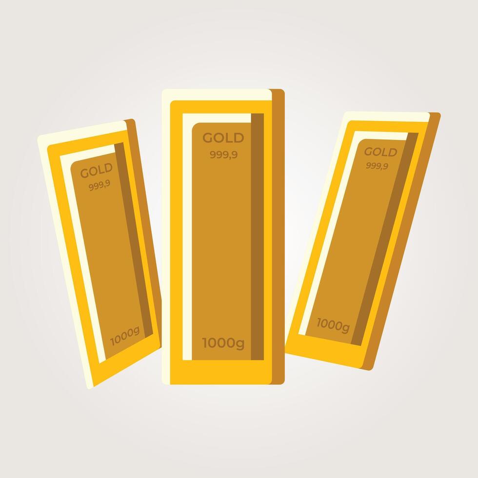 Gold Bullion Bars icons illustration vector