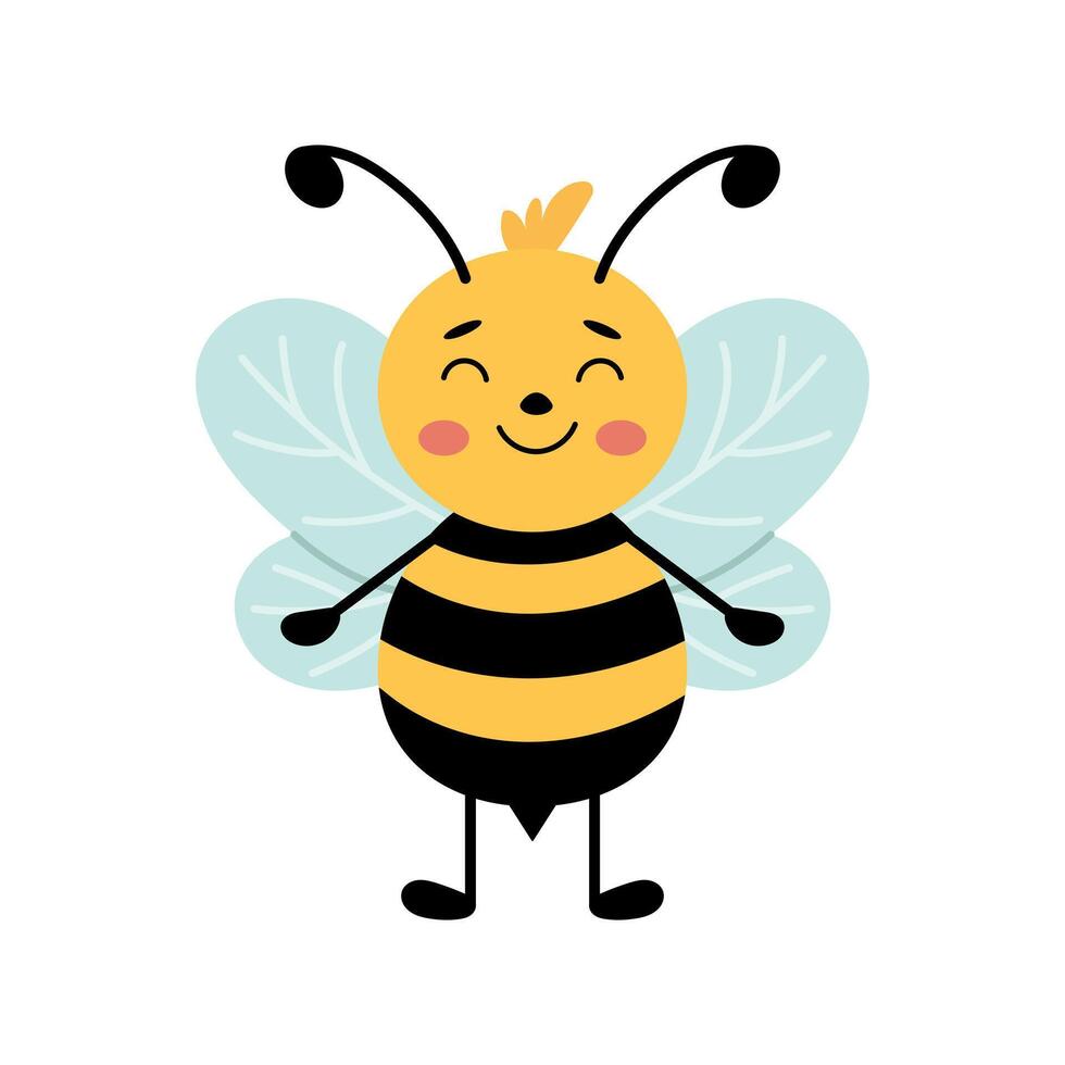 Cute honey bee. illustration vector