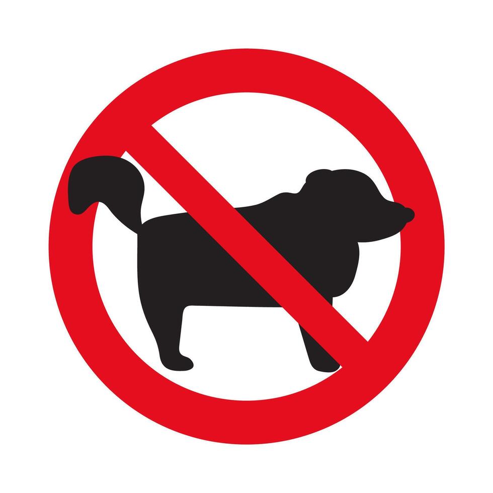 No dogs. Hand drawn silhouette illustration on white background. vector