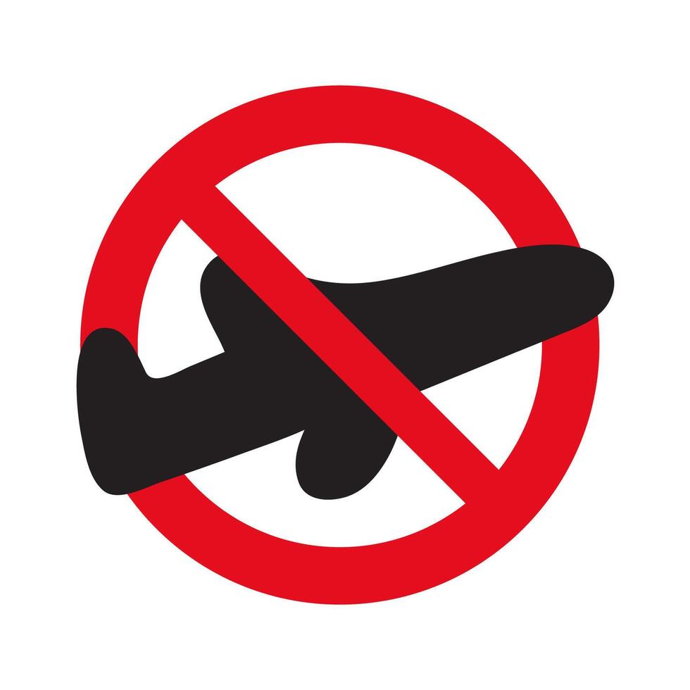 Prohibition sign. No plane. design. Illustration on white background. vector