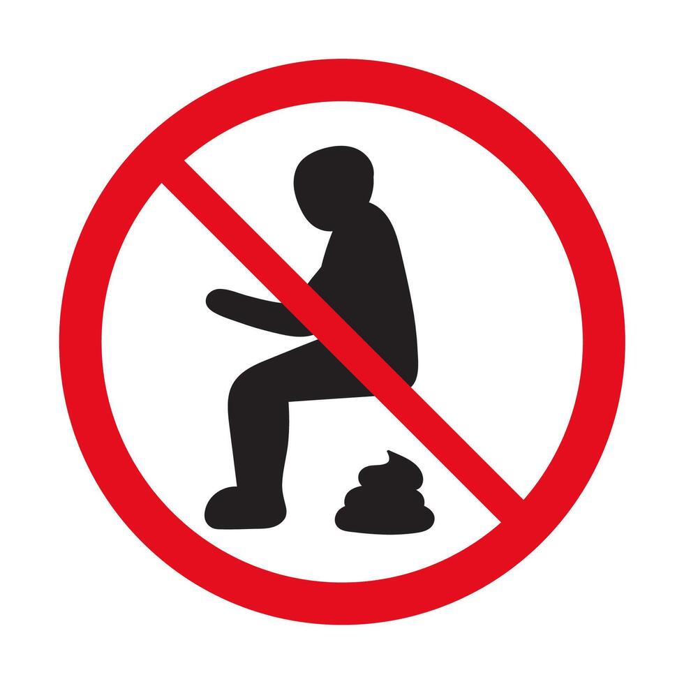 No poop. Hand drawn silhouette illustration on white background. vector