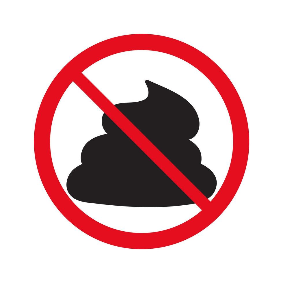 No poop. Dogs poop forbidden. Hand drawn silhouette illustration on white background. vector