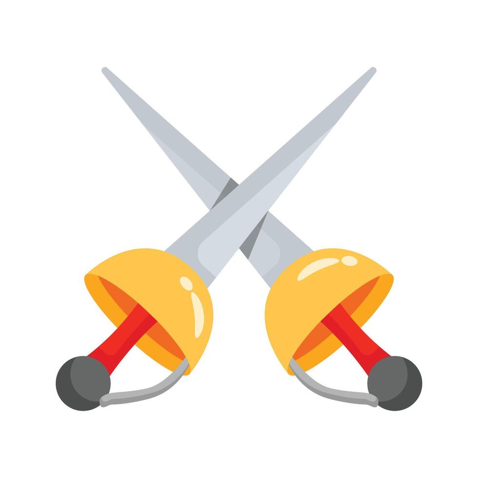 Modern 3d style icon showing fencing swords vector