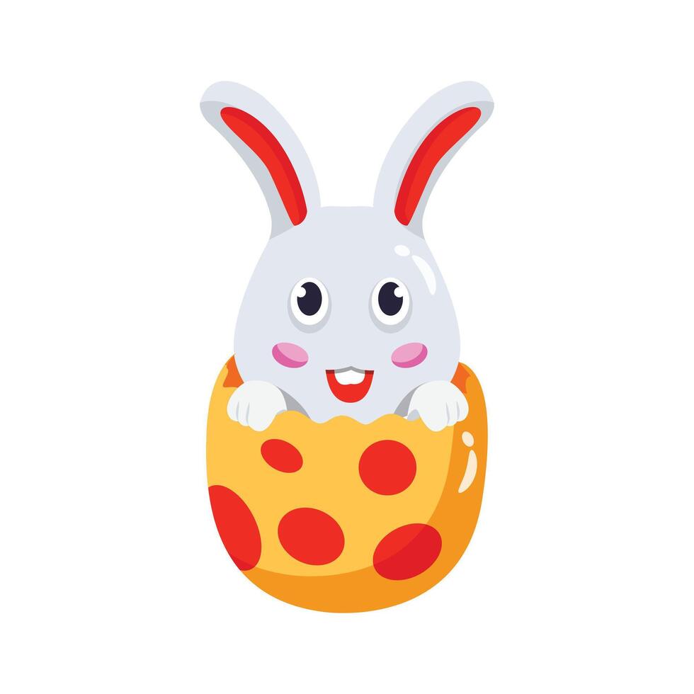 Get your hands on cute bunny egg 3d icon vector