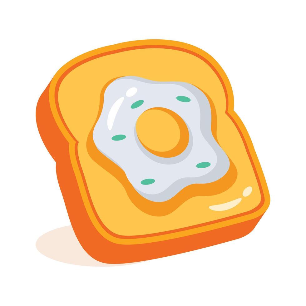 Modern 3d style icon showing an egg toast vector