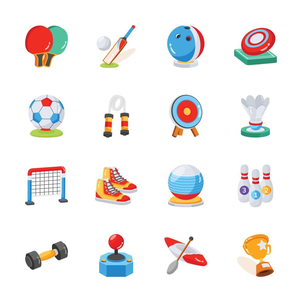 Check out our handy collection of sports equipment 3d icons vector