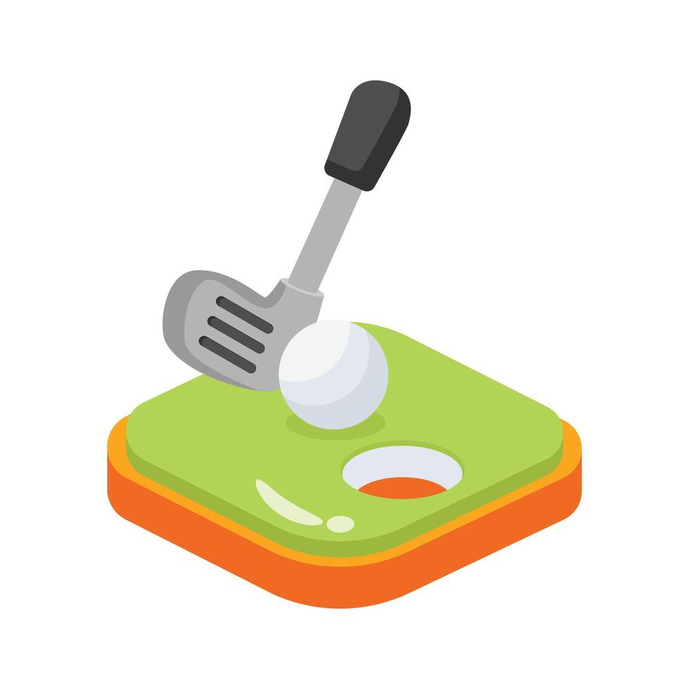 Check this handy 3d style icon of golf course vector