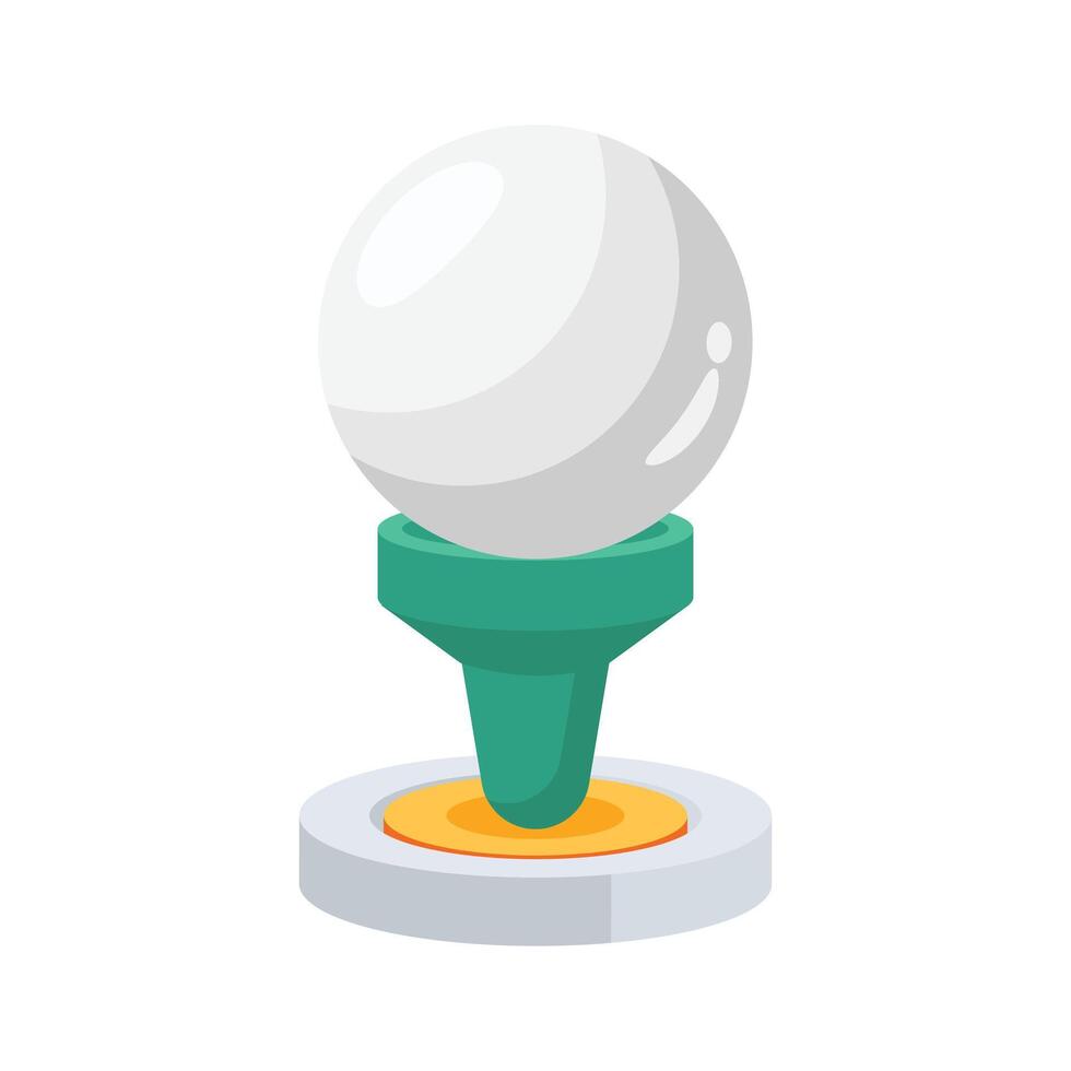 Here ia an editable 3d style icon of golf tee vector