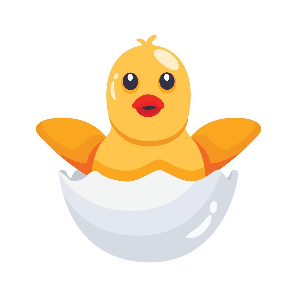 Cute chick hatching icon designed in 3d style vector