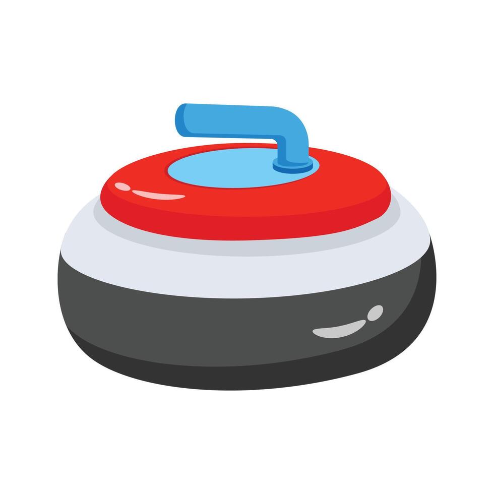 Here is a handy 3d style icon of curling game stone vector
