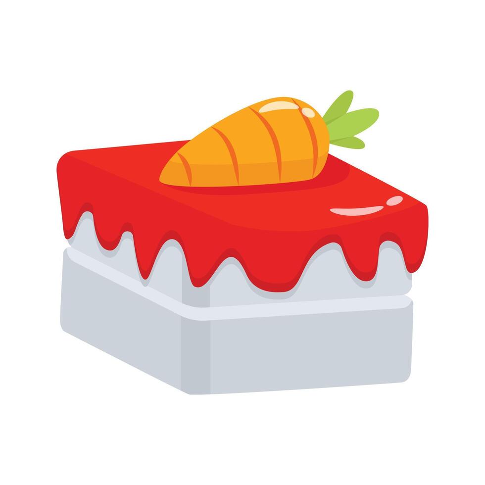 Carrot cake icon designed in 3d style vector