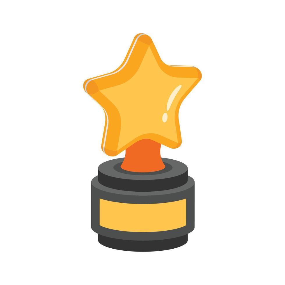 An editable 3d style icon showing star trophy vector