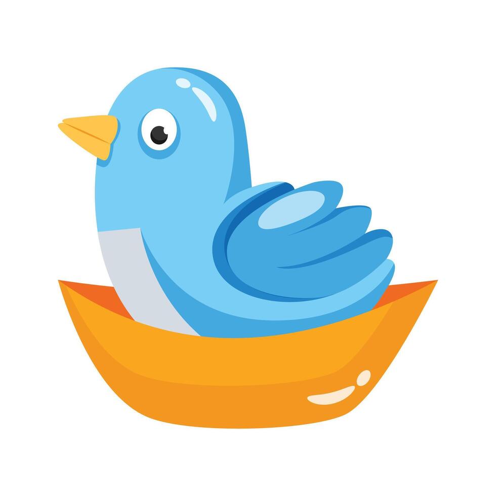 A handy 3d style icon of cute bird vector