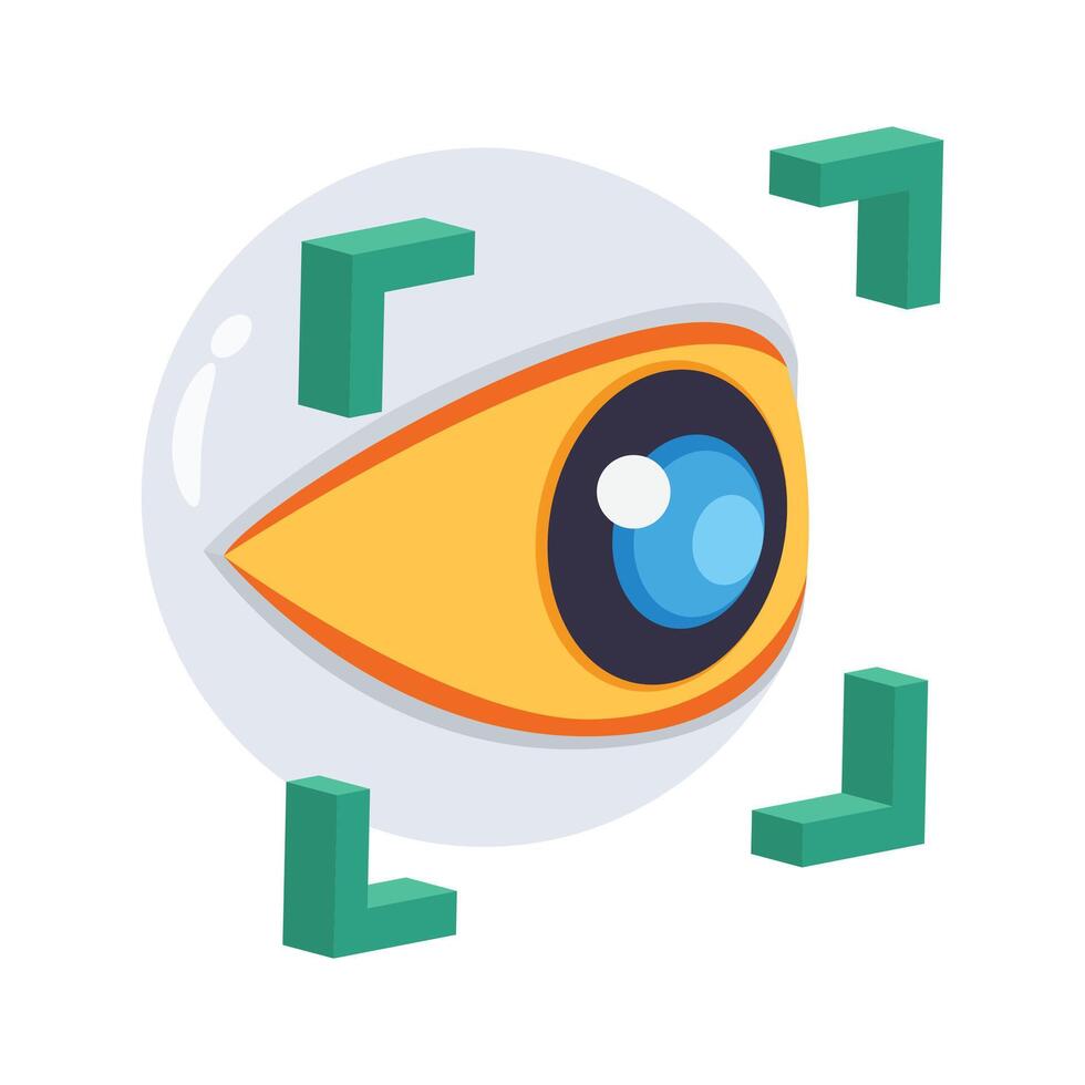 Robot scan icon creatively designed in 3d style vector