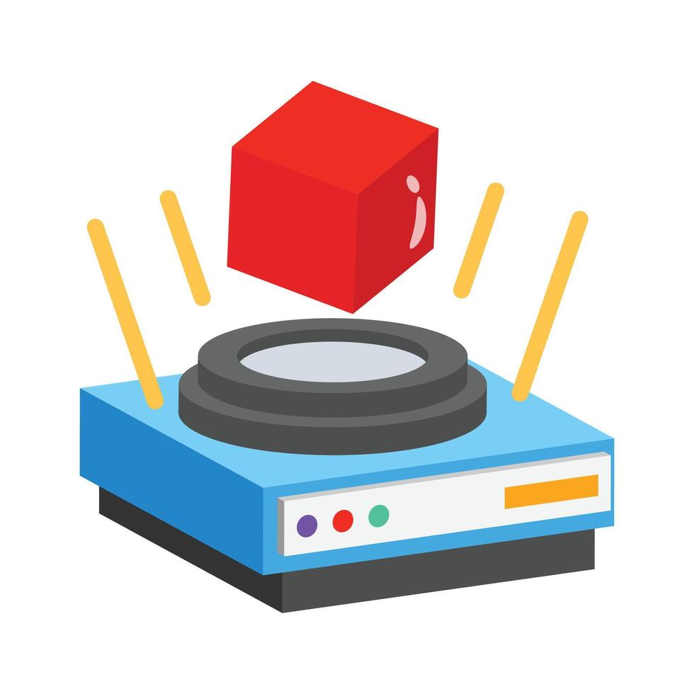Creatively designed 3d style icon of 3d modeling hologram vector