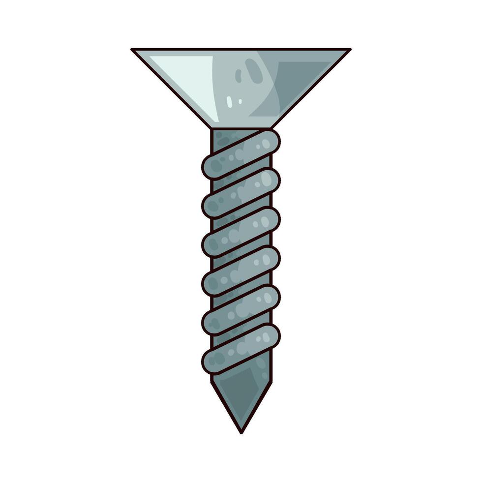illustration of stainless steel screw vector