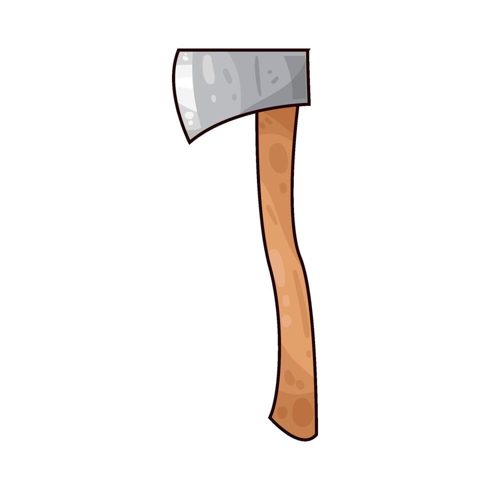 an axe with a wooden handle vector