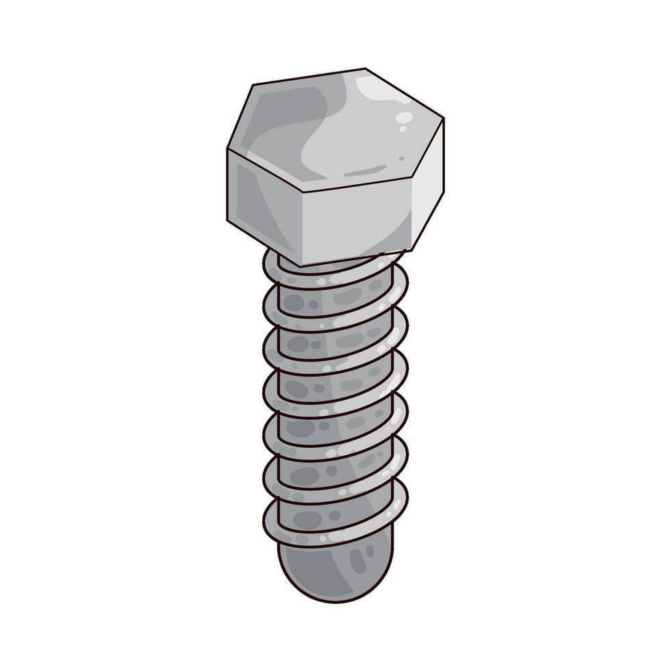 illustration of metal screw vector