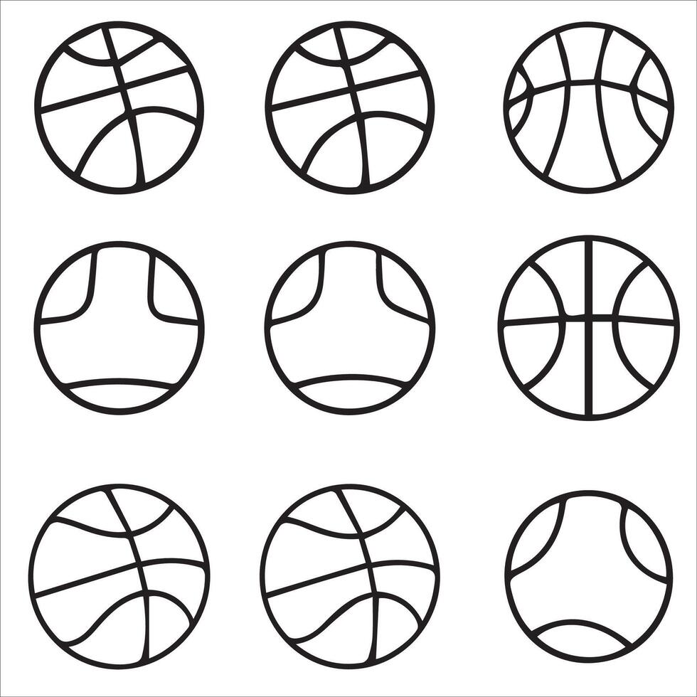 Various Sports Ball Silhouettes Icon Pack vector