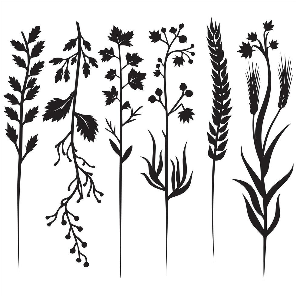 Seamless Leaf Pattern Silhouette Design vector
