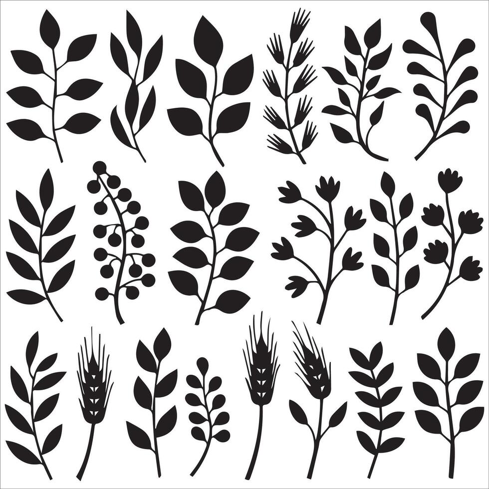 Jungle Leaves Silhouette Pattern Illustration vector