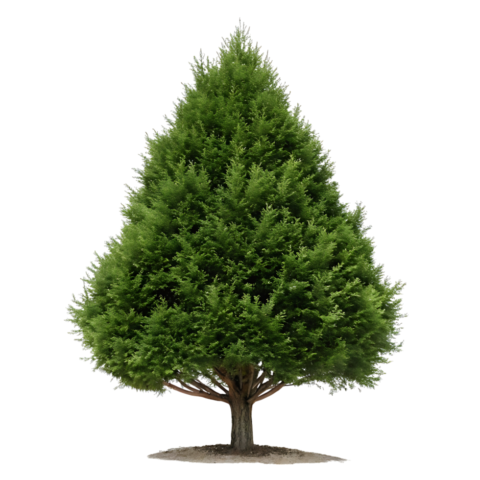 Lush Green Conical Evergreen Tree Isolated Transparent Background png