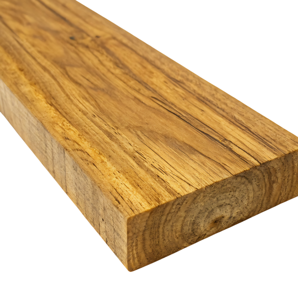 Teak wood planks with visible wood grain and polished surface isolated on a Transparent Background to highlight the beauty of the woods natural patterns png