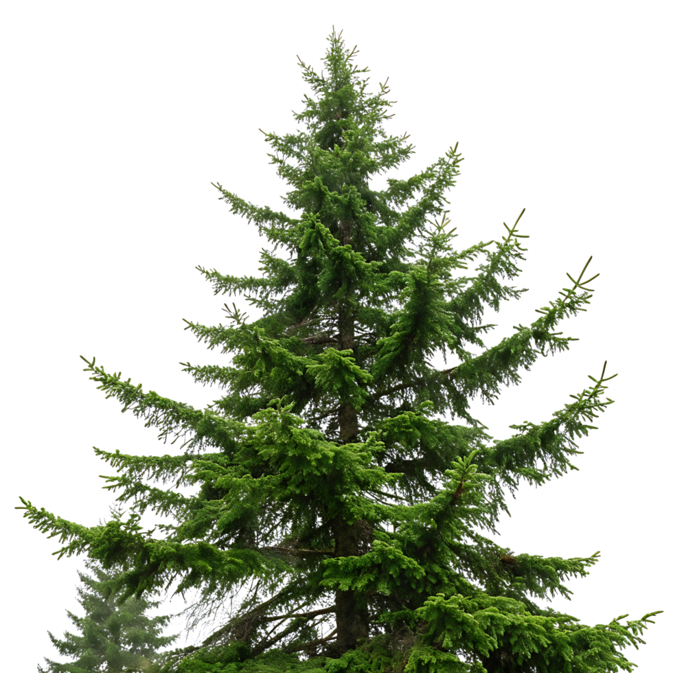 A majestic Sitka spruce tree against a Transparent Background highlighting its intricate branches and lush evergreen needles representing natures beauty png
