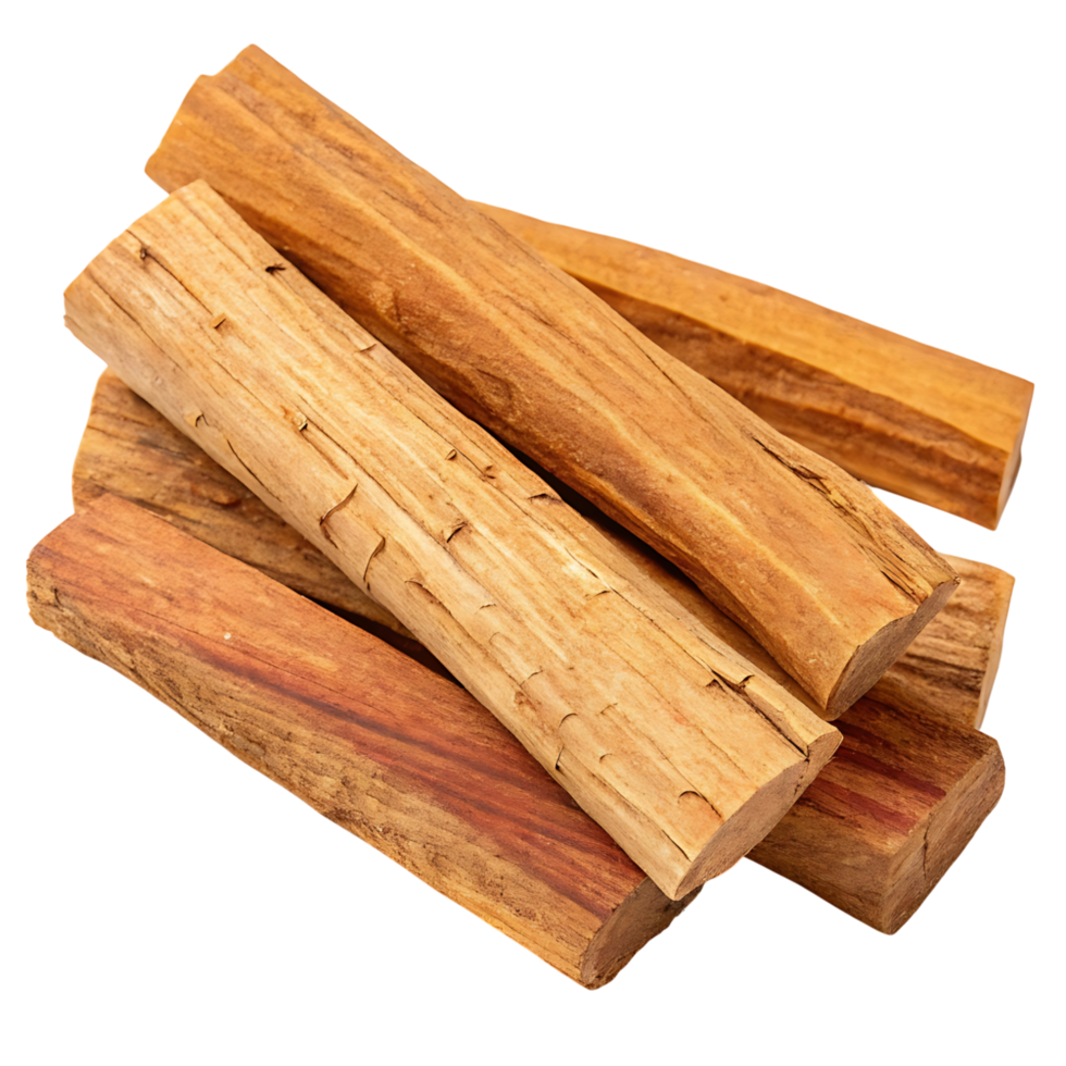A set of sandalwood sticks with distinct reddish brown hues isolated on a Transparent Background representing luxury natural scents and wellness png