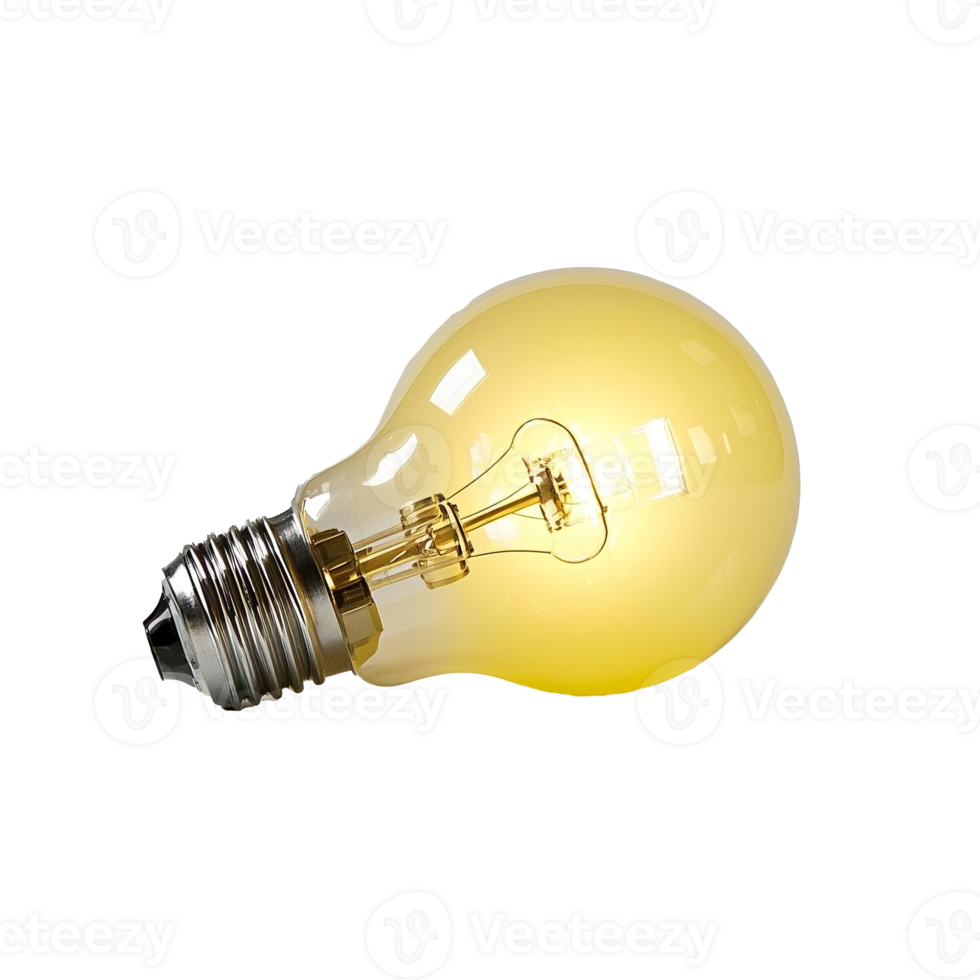 Warm Glowing Vintage Lightbulb With Visible Filament Isolated On Transparent Background png