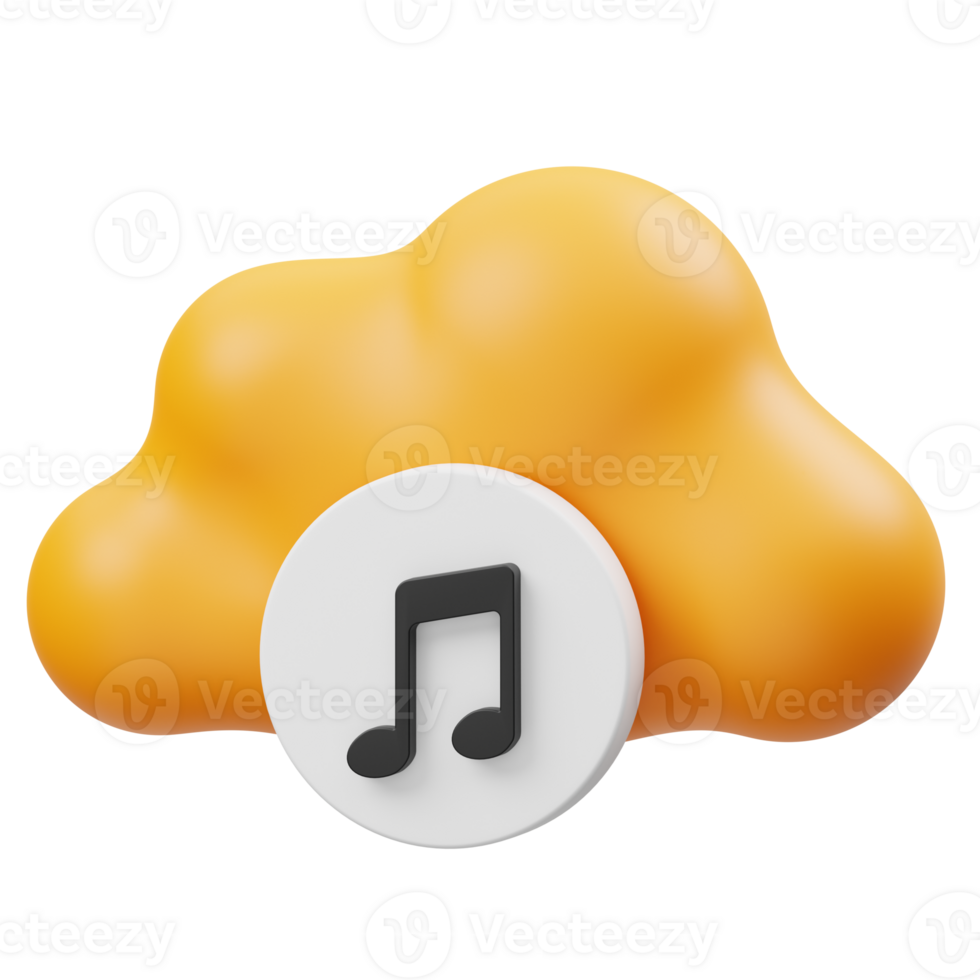 Cloud Music 3D Illustration png