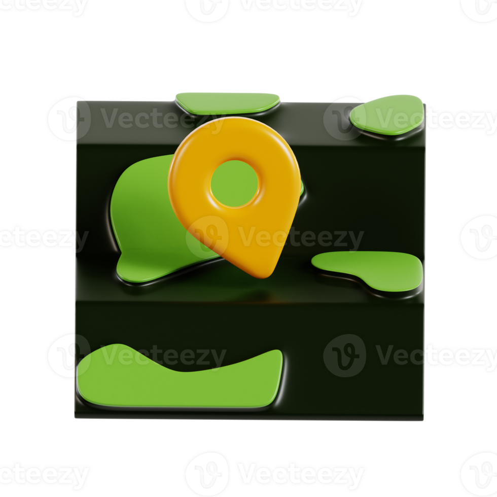 Map 3D Illustration png