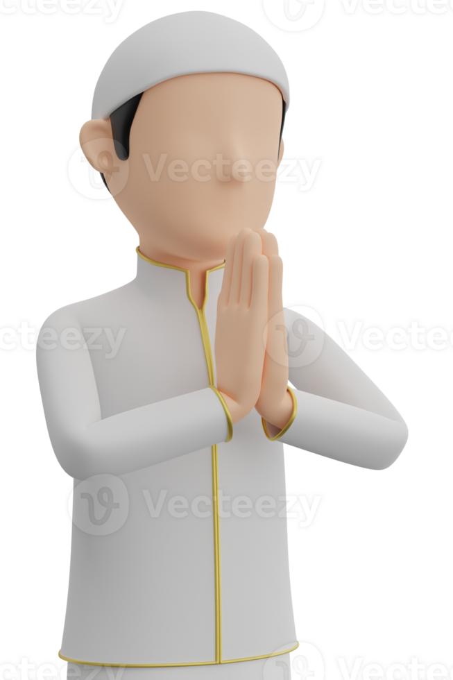 Muslim are apologizing for Eid 3D illustration png