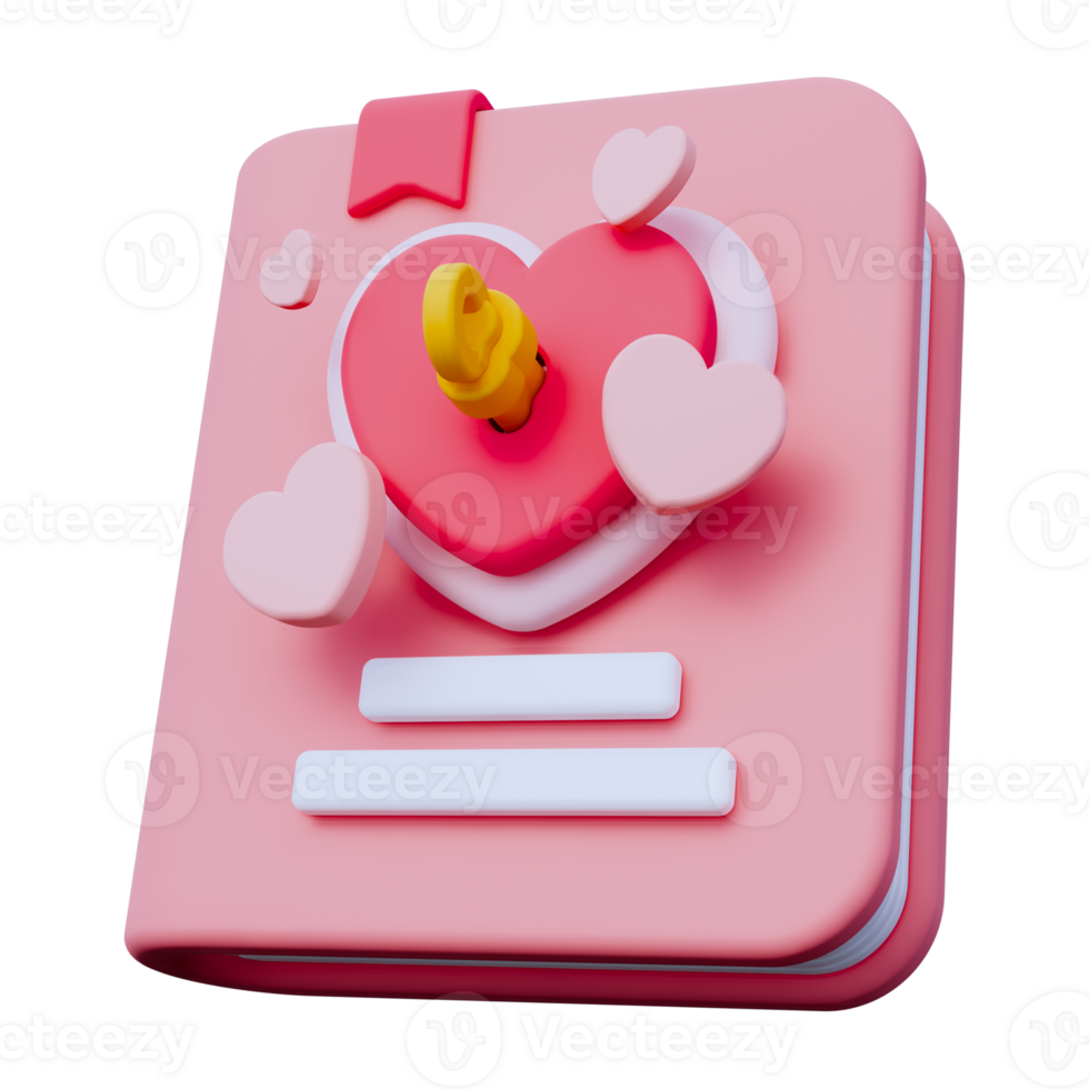 love book 3D Illustration png