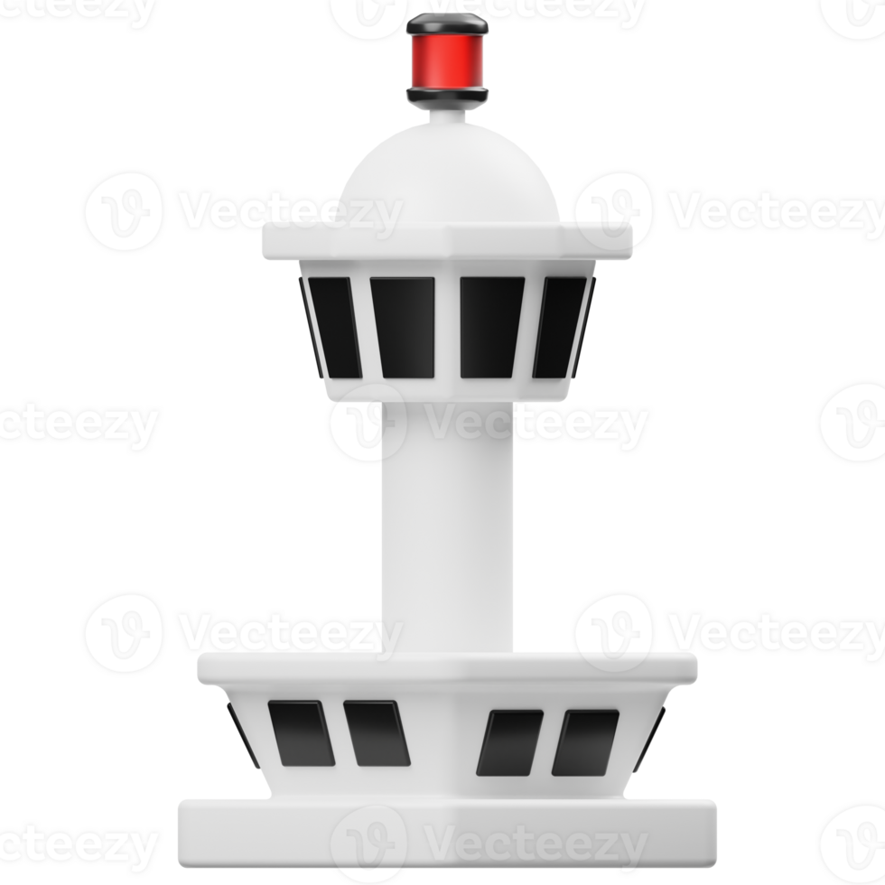Traffic Control Tower 3D illustration png