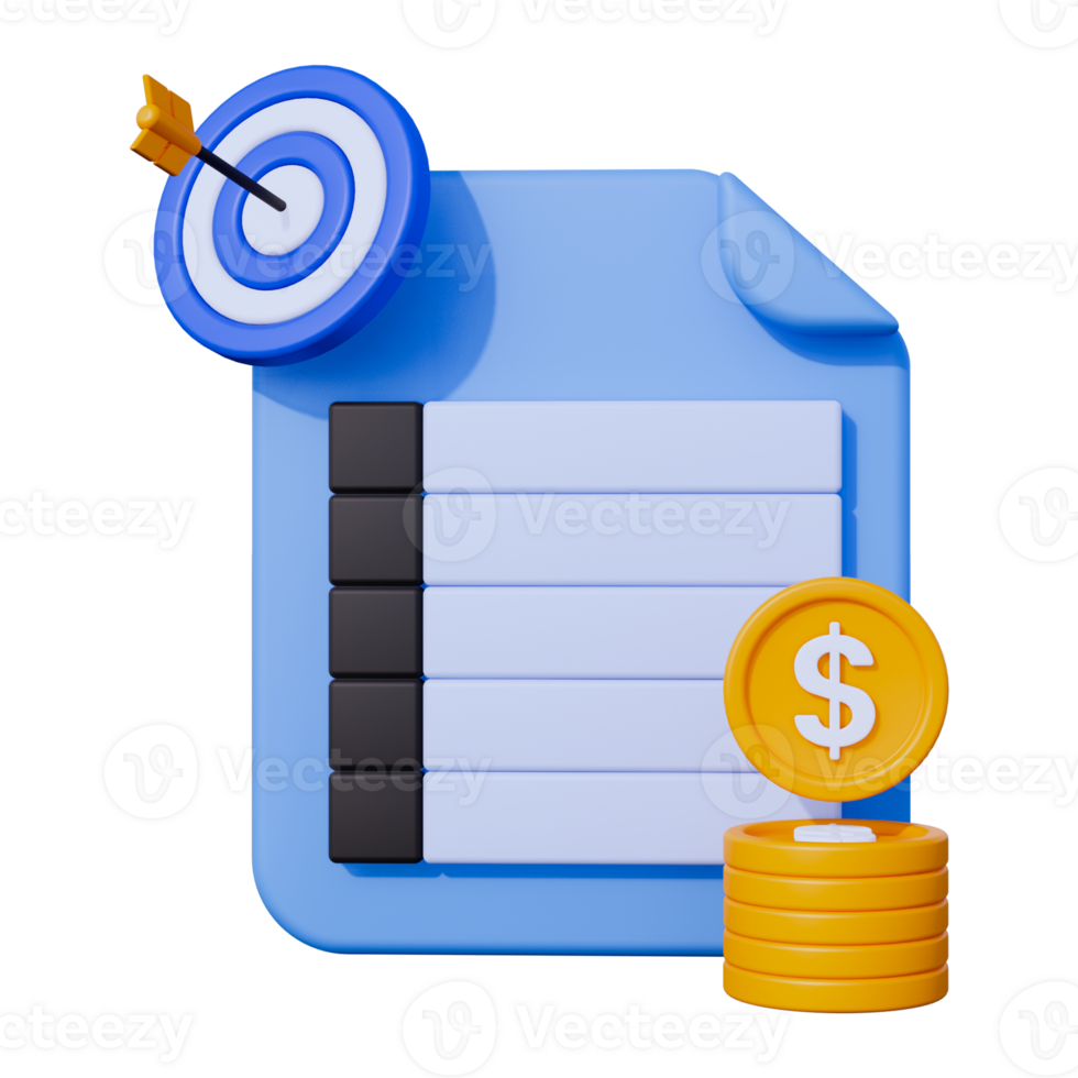 target profit 3D Illustration png