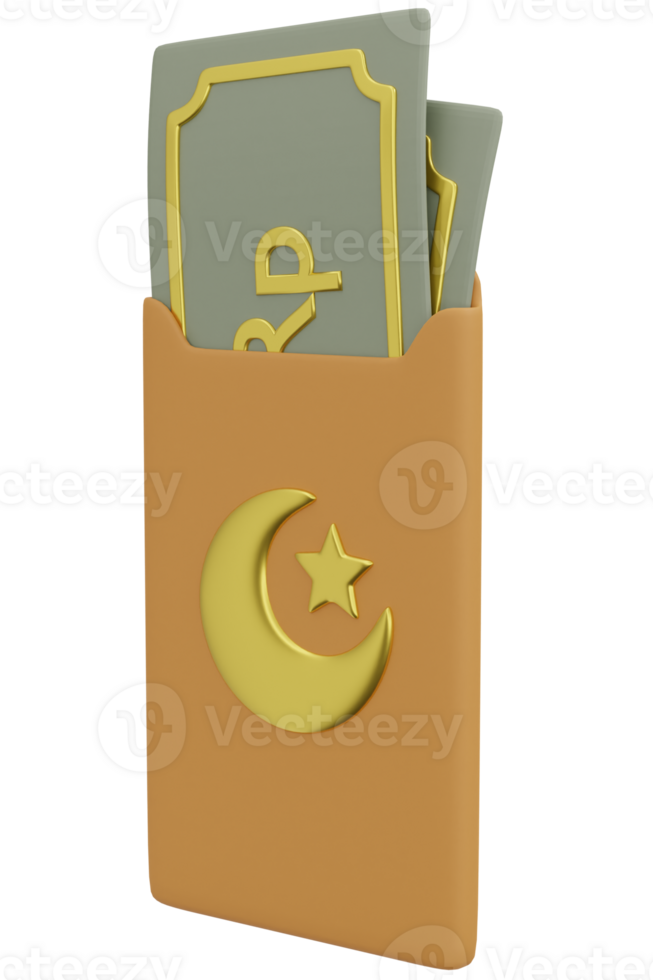 Evelope Ramadan 3D illustration png